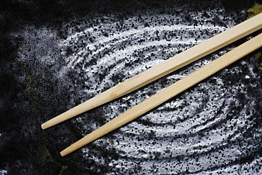 筷子,质地,黑白,盘子