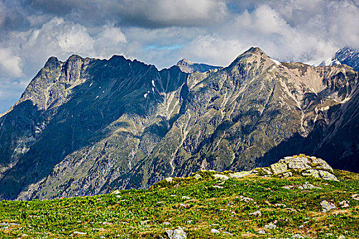 风景,阿尔卑斯山,晴天,靠近,圣莫里茨,瑞士