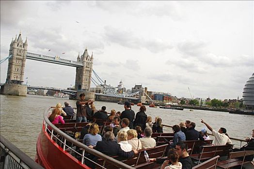 城市,游轮,船,塔桥,伦敦,英国