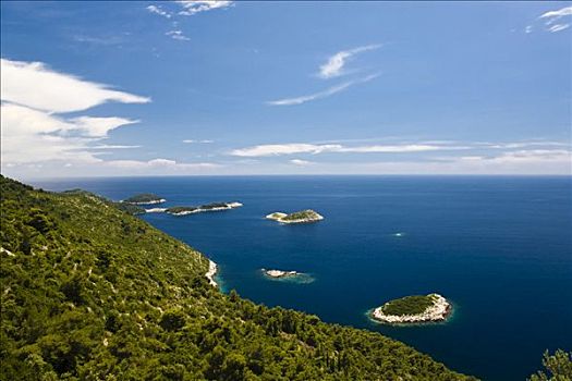 群岛,正面,杜布罗夫斯克-内雷特瓦县,达尔马提亚,克罗地亚,欧洲