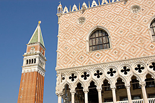 意大利,威尼斯,宫殿,钟楼