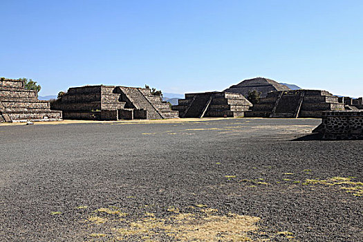 特奥蒂瓦坎,金字塔,清晰,蓝天