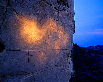 岩刻,文字,石头,省立公园,艾伯塔省,加拿大