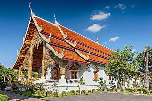 建筑,帕辛寺,复杂,清迈,泰国