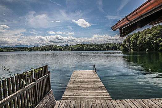 步行桥,巴伐利亚,湖