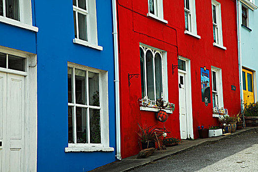 鲜明,彩色,房子,科克郡,爱尔兰