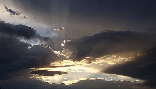 光线,云,日落,大台顿国家公园,怀俄明,美国