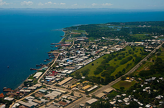 俯视,霍尼亚拉,首都,所罗门群岛,太平洋