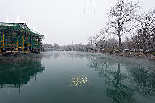 济南五龙潭雪景