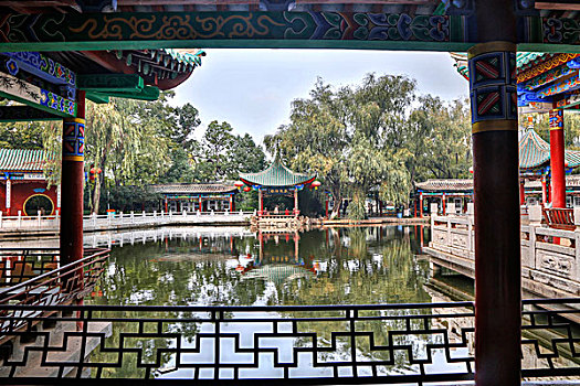 出游,翠湖公园,许多,彩色,建筑,昆明,中国