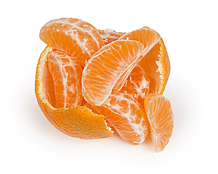 柑橘,切片,外皮,隔绝,白色背景