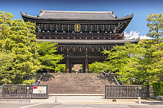 木质,雄伟,大门,佛教寺庙,日本