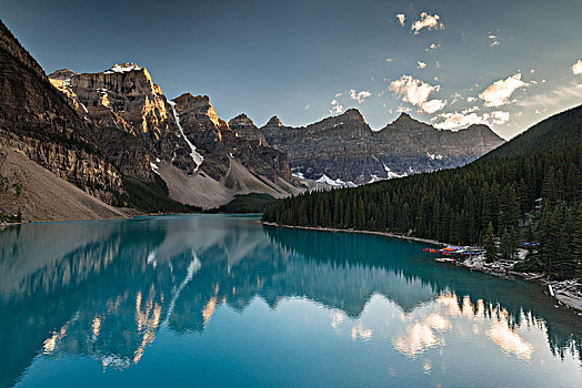 冰碛湖,夜光,十峰谷,加拿大,落基山脉,班芙国家公园,艾伯塔省,北美