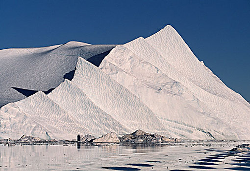 冰山,反射,冰,峡湾,伊路利萨特,格陵兰