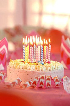 生日蛋糕,燃烧,蜡烛