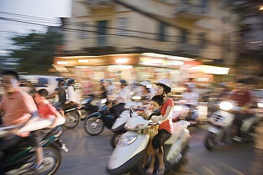 热闹街道,老城区,河内,越南