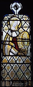 圣凯瑟琳,彩色玻璃窗,教堂,老,波厄斯郡,威尔士,15世纪,艺术家