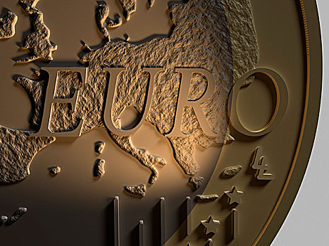 欧元硬币,特写,欧元