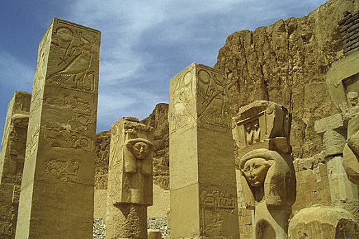 埃及,靠近,路克索神庙,帝王谷,古埃及,雕塑