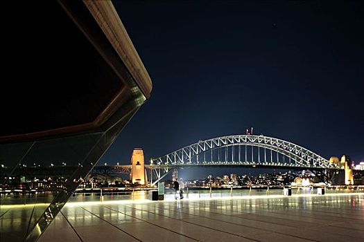 澳大利亚,新南威尔士,悉尼,石头,海港大桥,夜晚