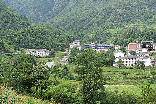 湖北恩施州麂子渡村风景区民居风光