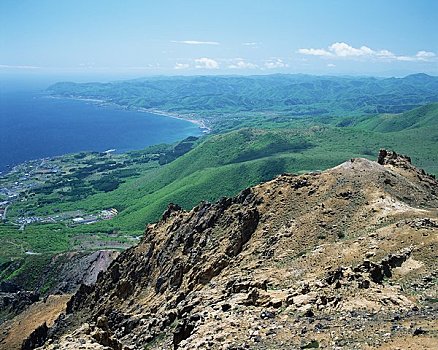 函馆,城市,山,偷看