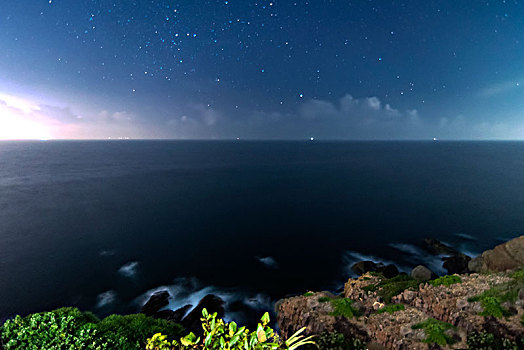 海南省三亚市分界洲景区夜晚的星空