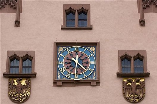 市政厅,钟表,法兰克福,黑森州,德国