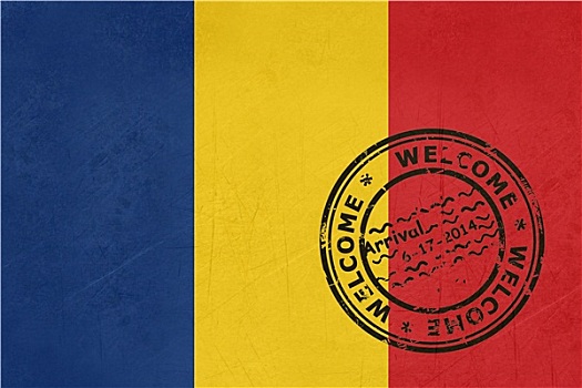 欢迎,罗马尼亚,旗帜,护照