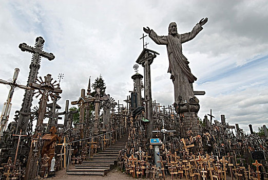 风景,耶稣,纪念碑,希奥利艾,立陶宛