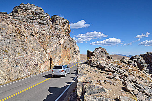 石刻,道路,落基山国家公园,科罗拉多,美国