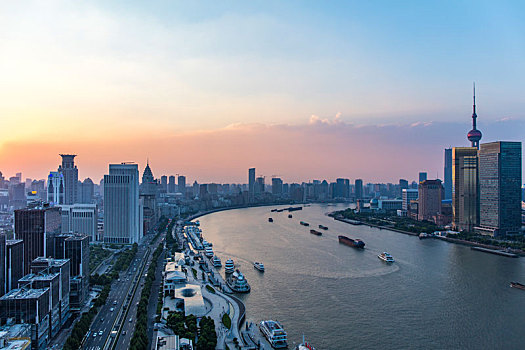 上海,黄浦江,两岸,夜景