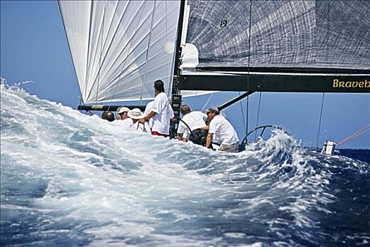 夏威夷,瓦胡岛,怀基基海滩,外滨,序列,2005年,帆船,蓝色背景,海洋,船体,船,隐藏,波浪