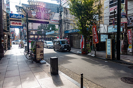 清晨时分的日本大阪道顿堀景观