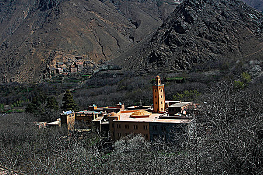摩洛哥,清真寺,乡村,阿特拉斯山脉