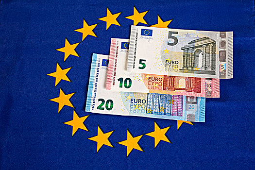 钞票,新,欧元,欧洲国旗