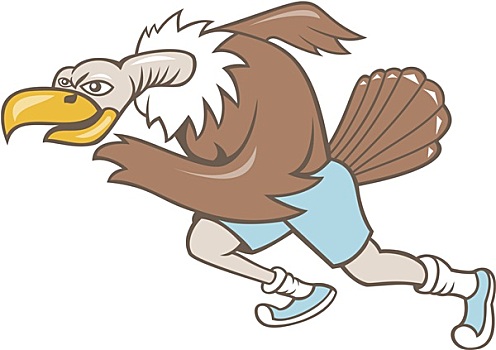 秃鹰,美国兀鹰,跑步,卡通