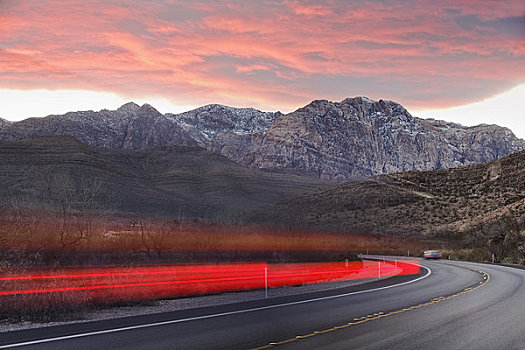 公路,红岩峡谷,靠近,拉斯维加斯,内华达,美国
