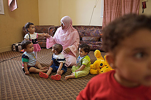 女人,孩子,孤儿院,中心,防护,亚历山大,埃及,五月,2007年