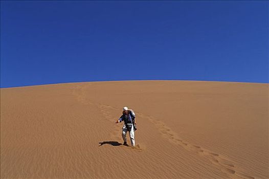 女人,沙丘,纳米比亚