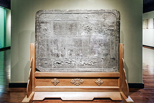 明万历年间方形大铜镜,山西运城盐湖区博物馆