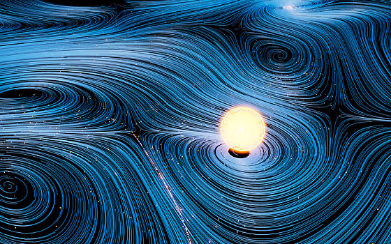 抽象流水型旋涡形粒子线条