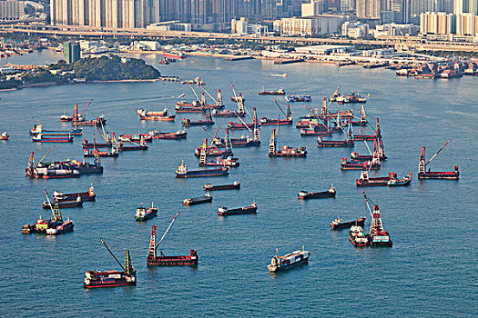 船,港口,维多利亚港,香港,中国