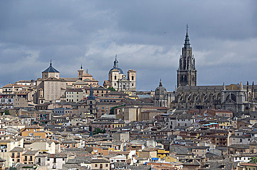 西班牙,托莱多,俯视,历史名城,大教堂