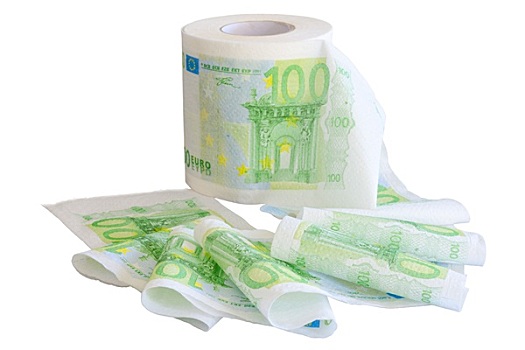 卫生纸,100欧元,货币,图像