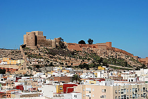 城堡,城市,建筑,艾美利亚,安达卢西亚,西班牙
