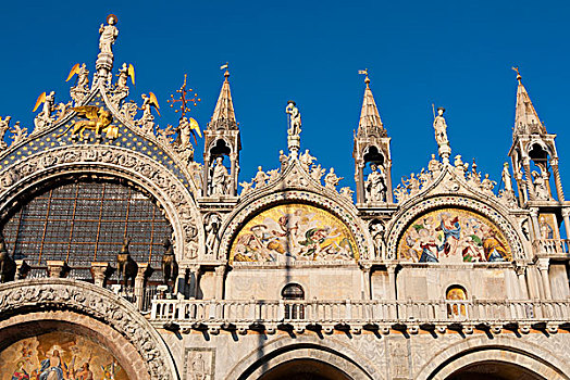 天使,特写,建筑,大教堂,圣马科,威尼斯,世界遗产,威尼托,意大利