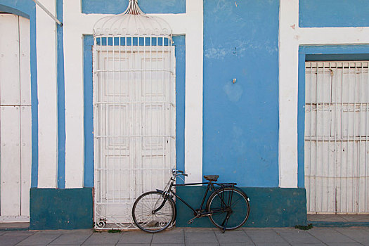 加勒比,古巴,特立尼达,黑色,自行车,正面,蓝色,白宫