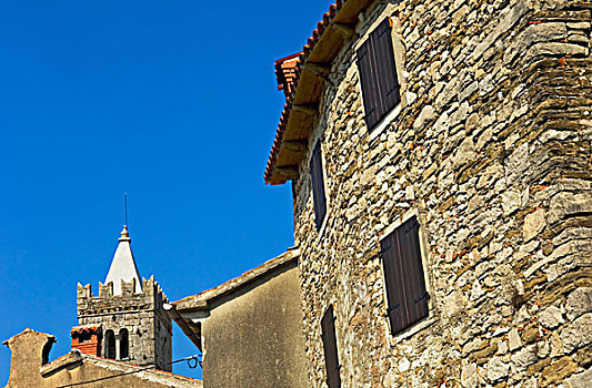 教堂,世纪,城镇,伊斯特利亚,克罗地亚
