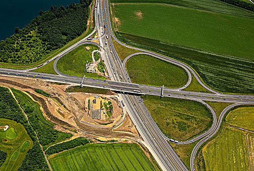 立体交叉路,高速公路,杜伊斯堡,鲁尔区,北莱茵威斯特伐利亚,德国